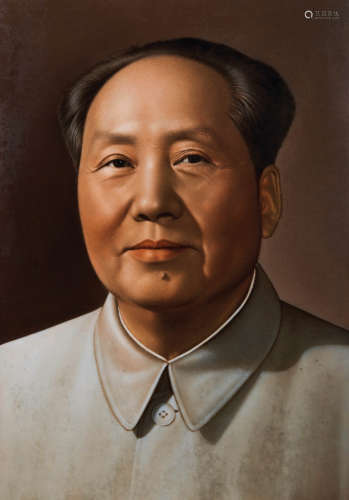 20世纪70年代 粉彩毛泽东肖像瓷板