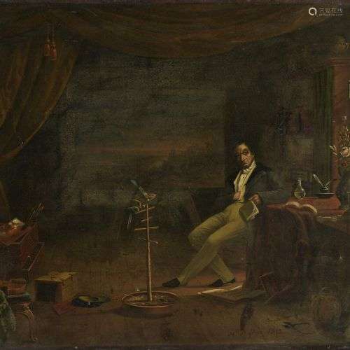 DUYDIER*** École FRANÇAISE 1849 Portrait d'un artiste dans s...