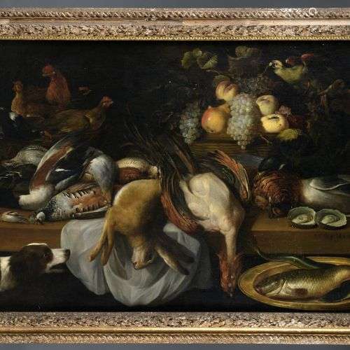 Pieter VAN BOUCLE (vers 1610-1673) Nature morte de gibier et...