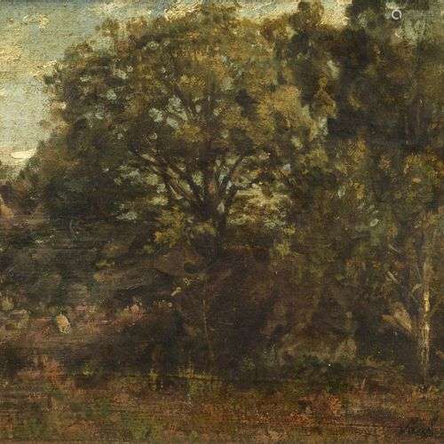 Paul Camille GUIGOU (1834-1871) Paysage Huile sur toile. 33 ...