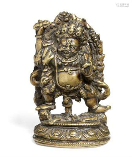 A Tibetan bronze figure of Vajrapani. 15th/16th century. Wei...