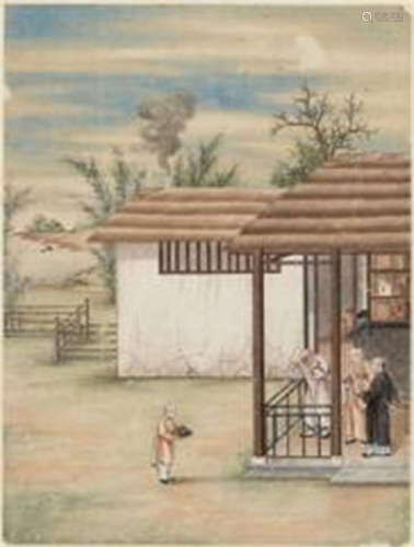 Chinese artist, 18th century.: 13 Chinese paintings with far...
