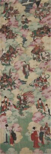 Chinese artist: A Chinese hanging scroll decorated in colour...