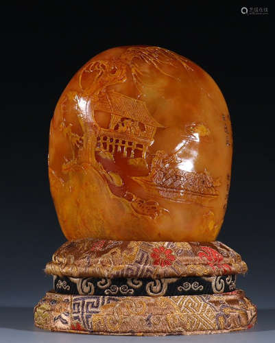 TIANHUANG STONE CARVED LANDSCAPE ORNAMENT