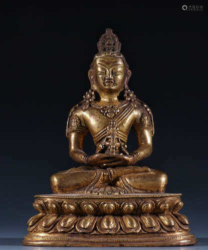 GILT BRONZE CAST BUDDHA STATUE