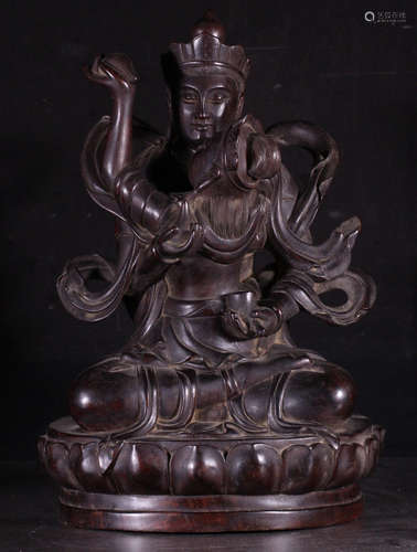 ZITAN WOOD CARVED BUDDHA STATUE