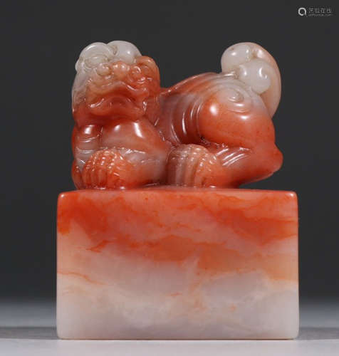 FURONG STONE CARVED LION SEAL