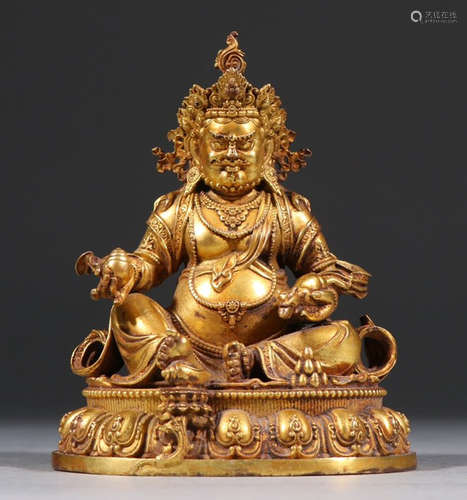 GILT BRONZE CAST CAISHEN STATUE