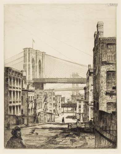 John Taylor Arms (1887-1953); Cobwebs (Brooklyn Bridge);