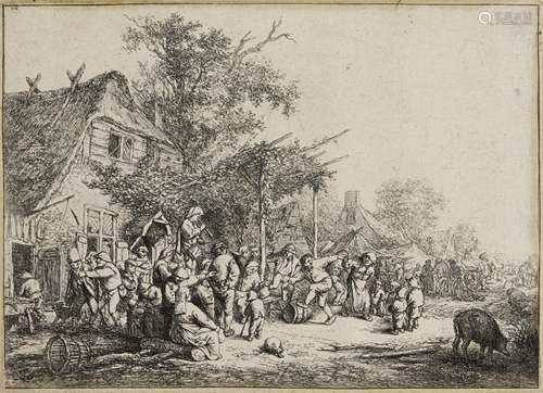 Adriaen van Ostade (1610-1685); La Danse sous La Treille;