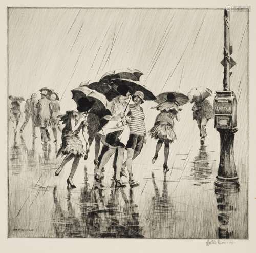 Martin Lewis (1881-1962); Wet Saturday;