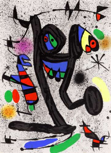 Joan Miró (1893-1983); La Demoiselle aux Papillons, from Der...