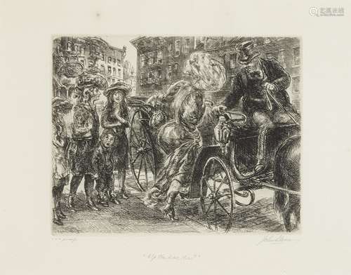 John Sloan (1871-1951); Up the Line, Miss?;