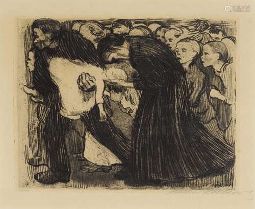 Käthe Kollwitz (1867-1945); Überfahren, from Freunde graphis...