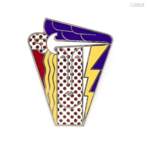 Roy Lichtenstein (1923-1997); Modern Head Enamel Pin;