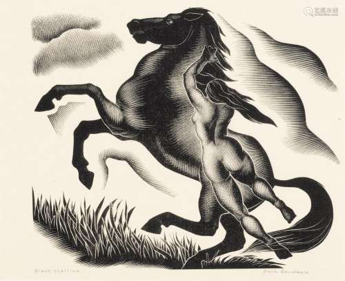 Paul Landacre (1893-1963); Black Stallion;