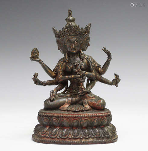 A Sino-Tibetan bronze figure of a bodhisattva, probably 20th...