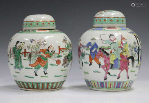 A Chinese famille rose porcelain ginger jar and cover, mark ...