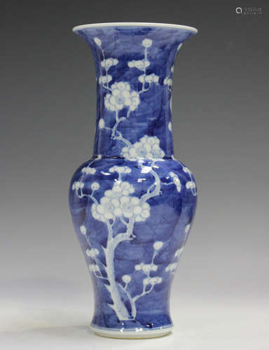 A Chinese blue and white porcelain vase, mark of Kangxi but ...