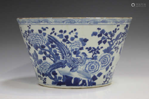 A Chinese blue and white porcelain bowl, mark of Kangxi but ...