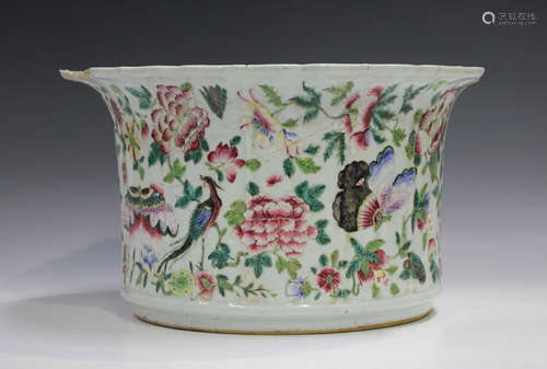 A Chinese Canton famille rose enamelled porcelain jardinière...