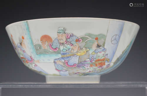 A Chinese famille rose porcelain bowl, mark of Qianlong but ...