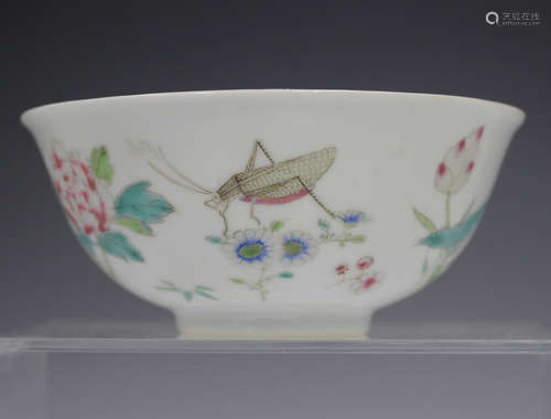 A Chinese famille rose porcelain circular bowl, late 19th/ea...