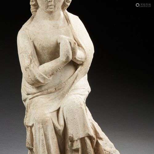 VIERGE DE L'ANNONCIATION en pierre calcaire sculpt…