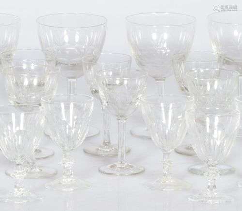 A lot of (24) various wine glasses, 1st half of the 20th cen...