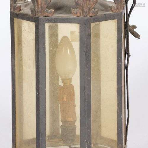 A brass hall lantern, France, 2nd half 20th century.