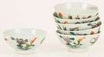 A lot of (6) porcelain bowls with floral decor, China, 1st h...