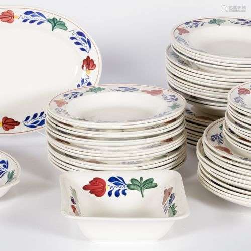 A (99) piece 'Boerenbont' part dinnerware set, Dutch, 20th c...