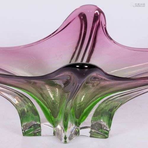 A coloured glass splash bowl, Murano-style, Italy, mid. 20th...