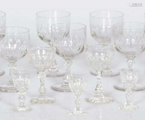 A lot of (11) various olive cut glasses, Germany, ca. 1900.