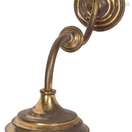 A brass wall lamp, Belgium, early 20th century.