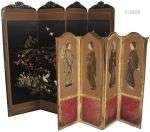 A lot of (2) Asian folding screens, 20th century.