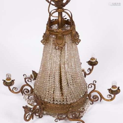 A Louis XVI-style bronze pendant chandelier, France, 20th ce...