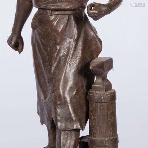 After Arthur Waagen (1833 - 1898), A spelter sculpture of a ...