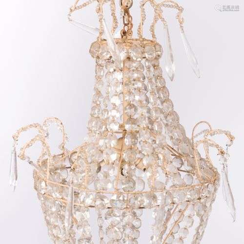 A wrought iron basket chandelier, Germany(?), 20th century.