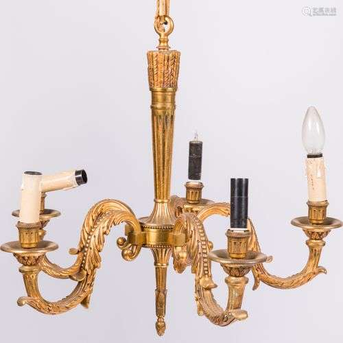 A bronze pendant chandelier, France, mid. 20th century.