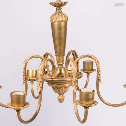 A bronze pendant chandelier, France, mid. 20th century.