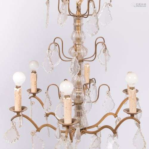 A six;ight Louis XV style chandelier/ ceiling, 20th century.