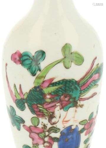 A porcelain vase with floral decorations, China, 2nd half 19...