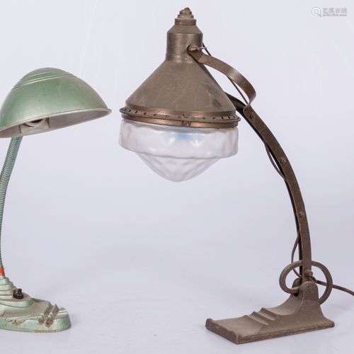 A lot comprised of (2) Art-Deco style desk lamp, France, 2nd...
