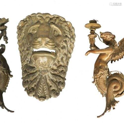 A lot with (2) wall appliques, France, late 19th century.