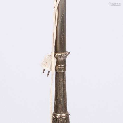 A metal floor lamp, two-light, France (?), mid. 20th century...