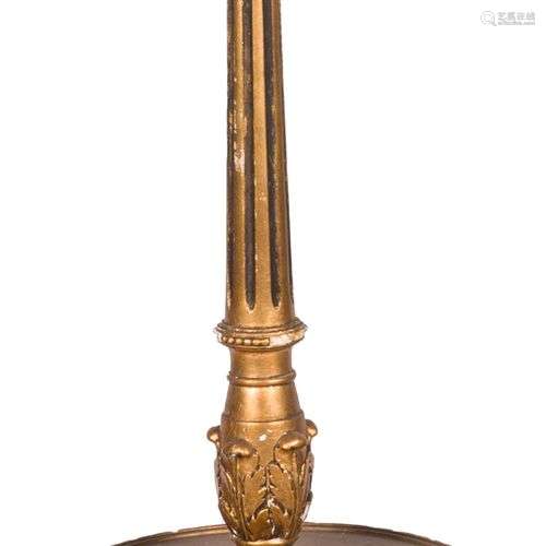 A carved wooden floorlamp, 20th century.