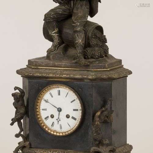 A ZAMAC chimney clock, France, late 19th century.
