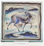 An earthenware tile with depiction of a gazelle, Italy(?), 2...