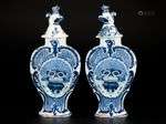 A set of (2) Delft garniture vases, Holland, early 20th cent...